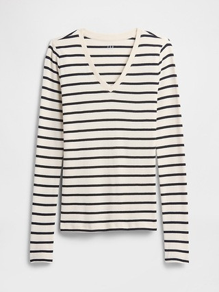 Stripe V-Neck T-Shirt | Gap Factory