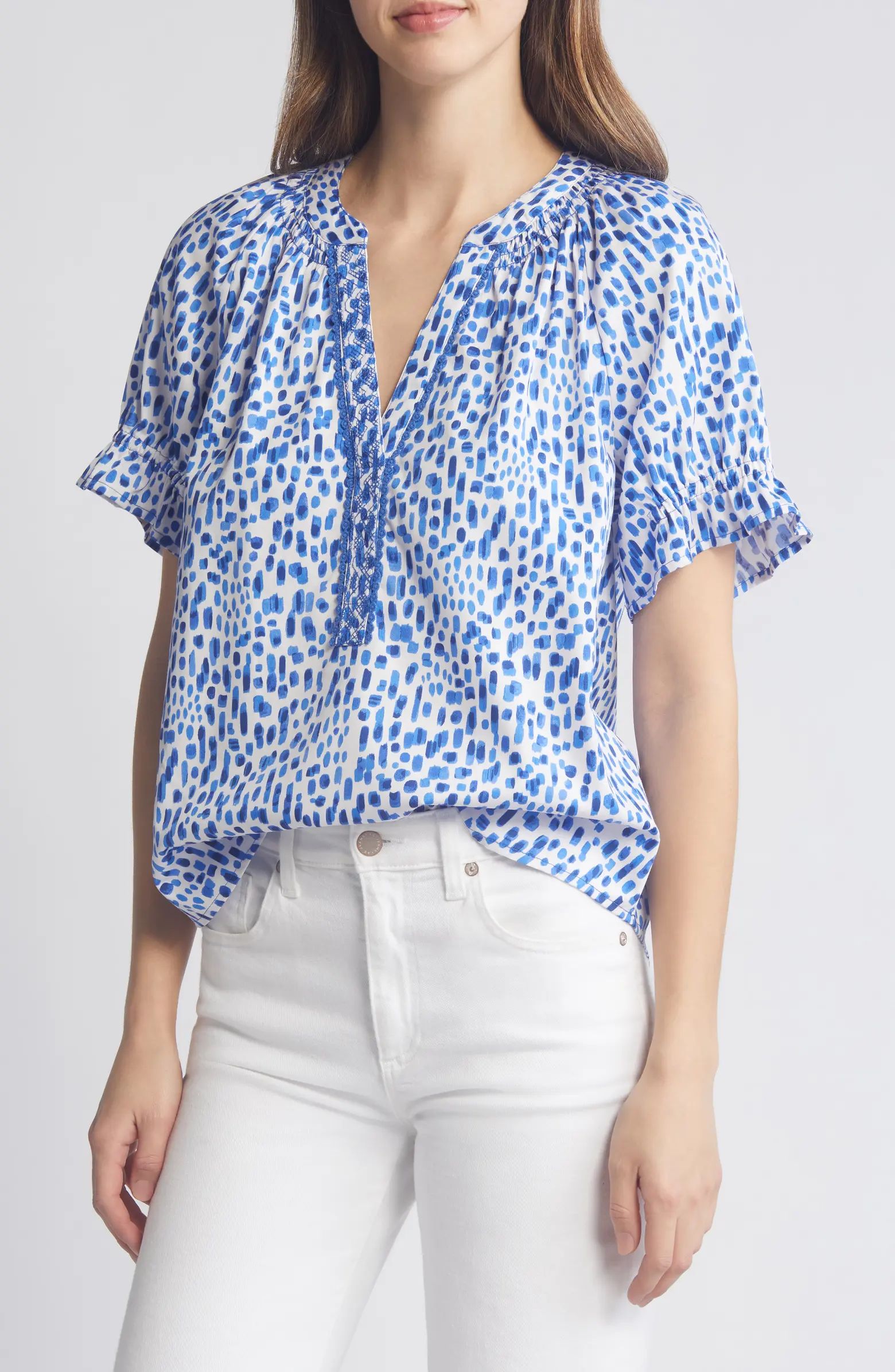 Print Cotton Blend Top | Nordstrom