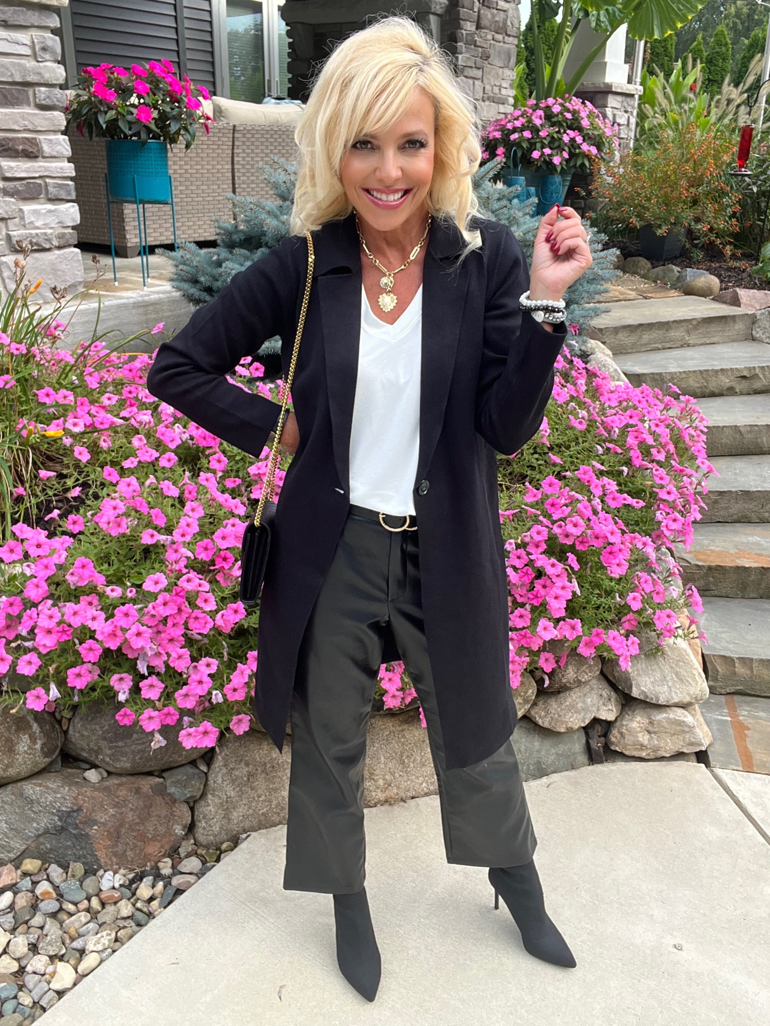 Love this look for Fall #fallfashion #fashiontrend #fauxleather for sweater and tee use code ANDREA10 

#LTKstyletip #LTKfindsunder50 #LTKsalealert