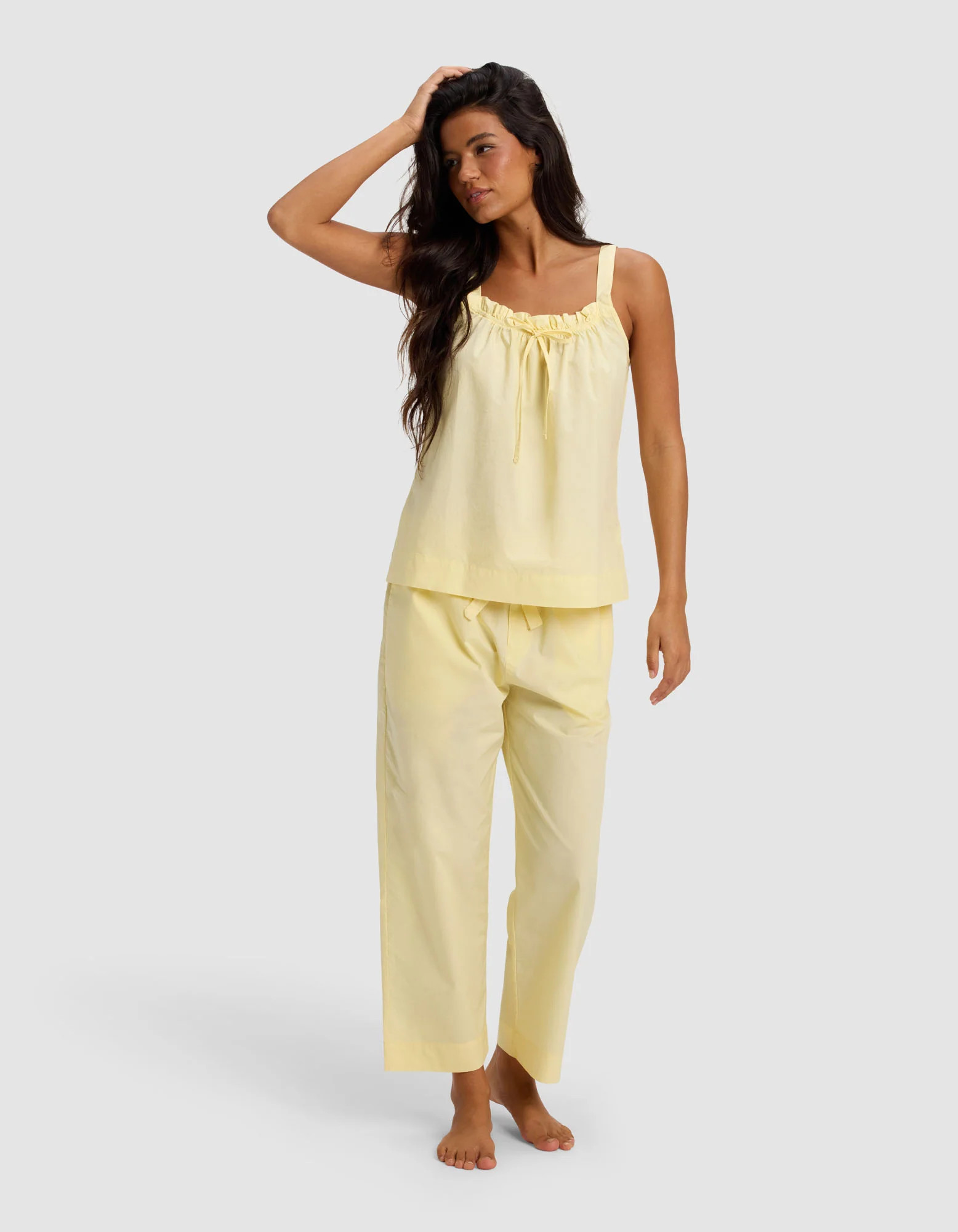 Women's Sutton Tank Top & Cropped Pants Pajama Set in Meringue (Size: Small) - Cozy Earth | Cozy Earth