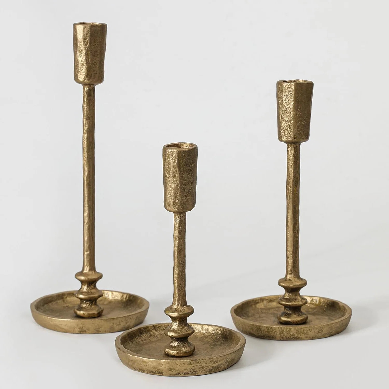 Rustic Cast Iron Taper Candle Holder (Set of 3) | Wayfair North America