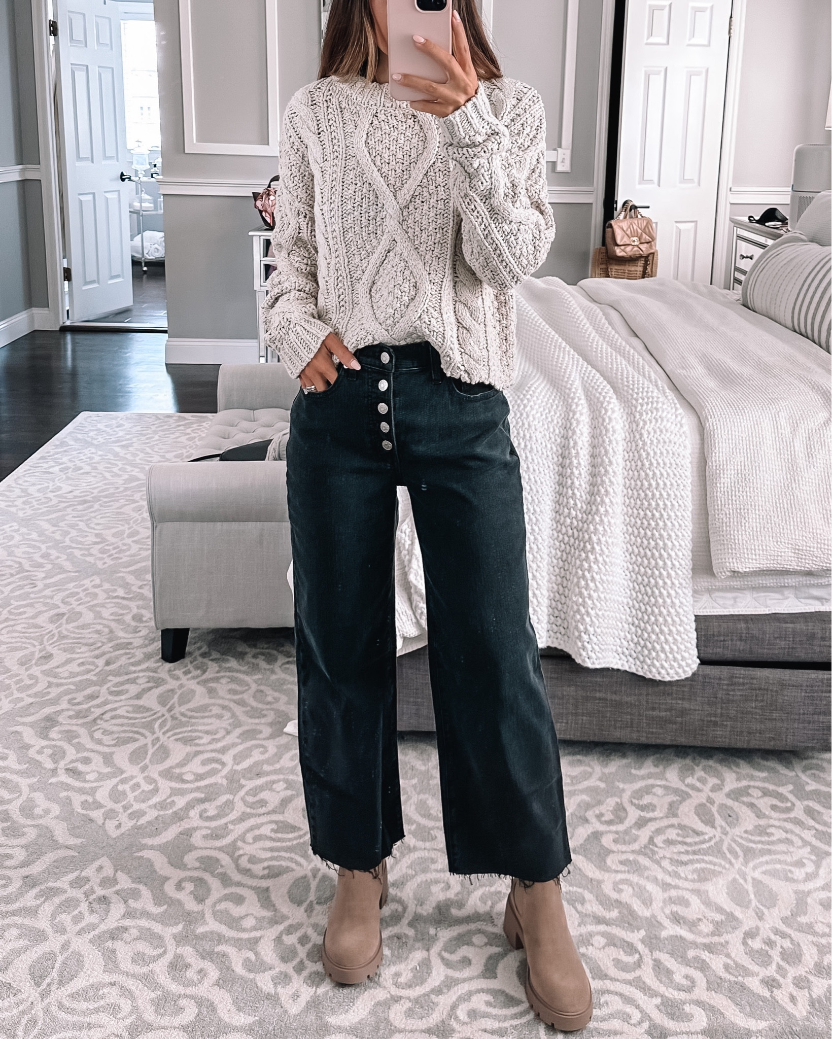 Nordstrom sale fall outfit chunky cableknit sweater outfit idea. Must have Madewell jeans  

#LTKxNSale #LTKsalealert #LTKFind