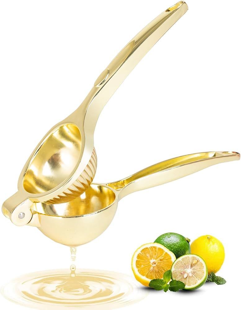 Lemon Squeezer, Heavy Duty Zinc Alloy Manual Lemon Juicer, High Yield Threaded Groove Small Orang... | Amazon (US)