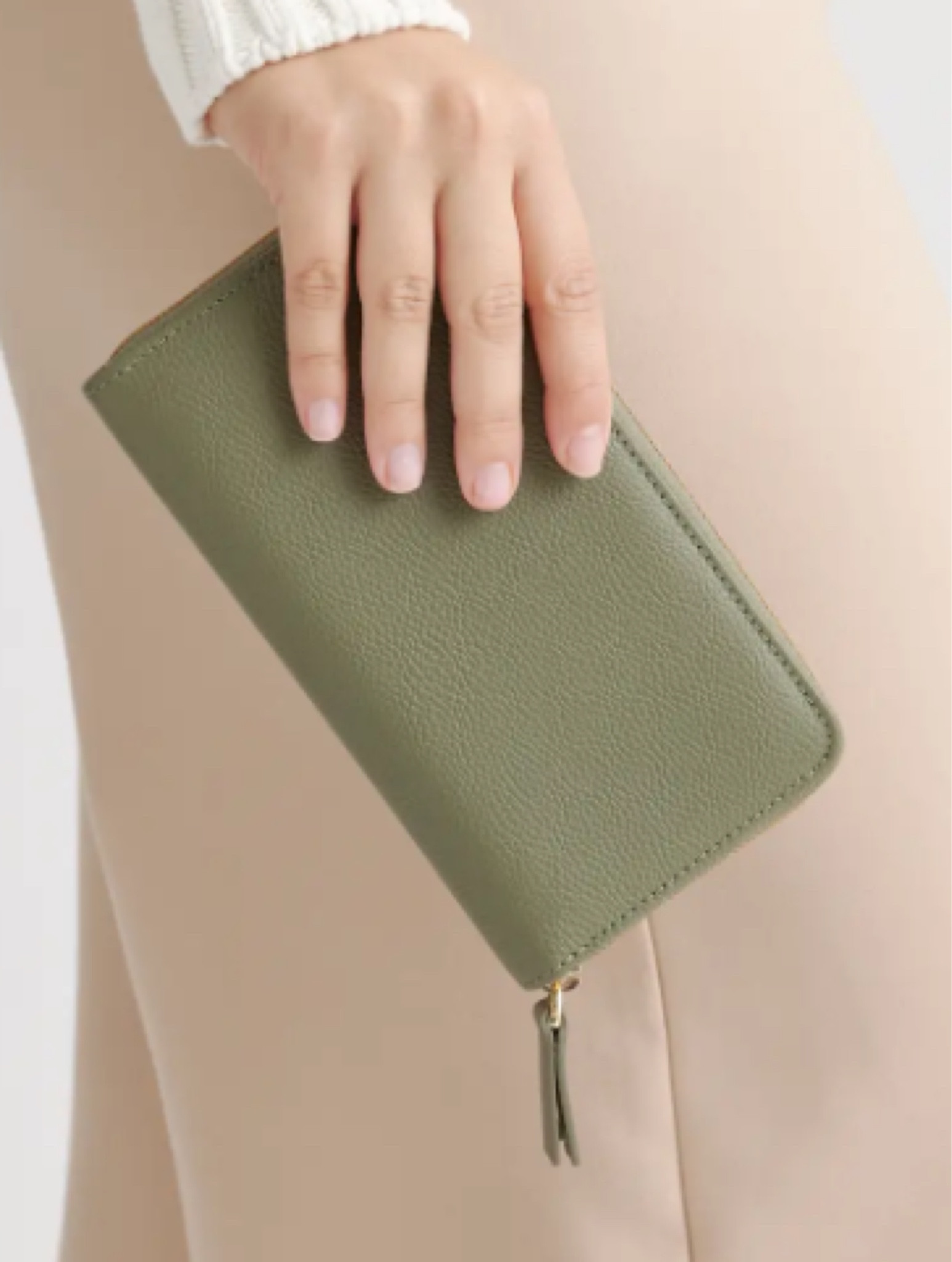 Italian pebbled leather continental wallet in ‘Olive’ from quince 

Moss green 

House of colour / Autumn 

#LTKTravel #LTKStyleTip