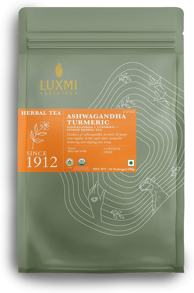 Luxmi Estates - Astounding Ashwagandha - Organic Ashwagandha Tea - 50 Tea Bags | With Ashwagandha... | Amazon (US)