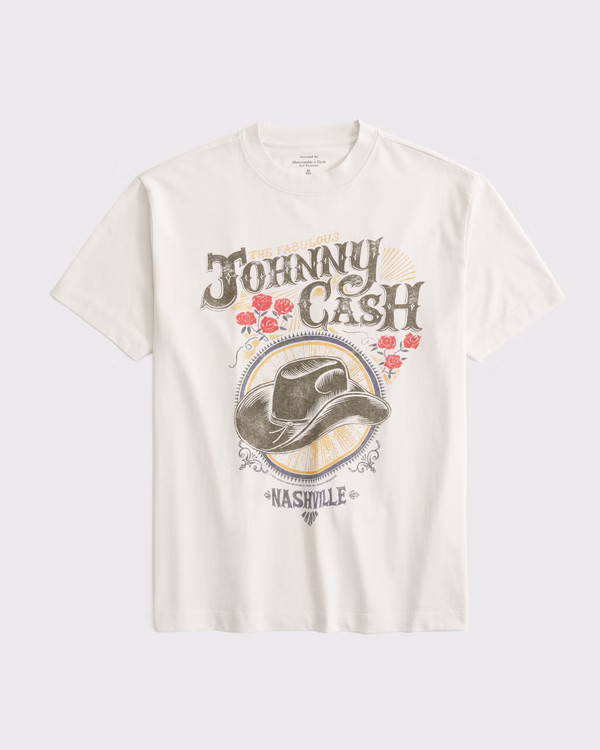 Oversized Johnny Cash Graphic Tee | Abercrombie & Fitch (US)
