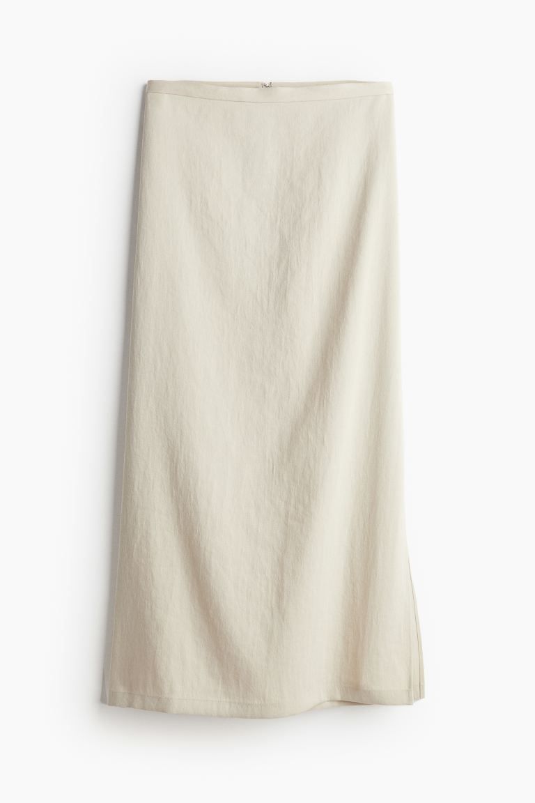Twill Pencil Skirt - Light beige - Ladies | H&M US | H&M (US + CA)