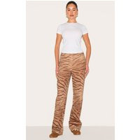 Brown Tiger Printed Pants | PrettyLittleThing US