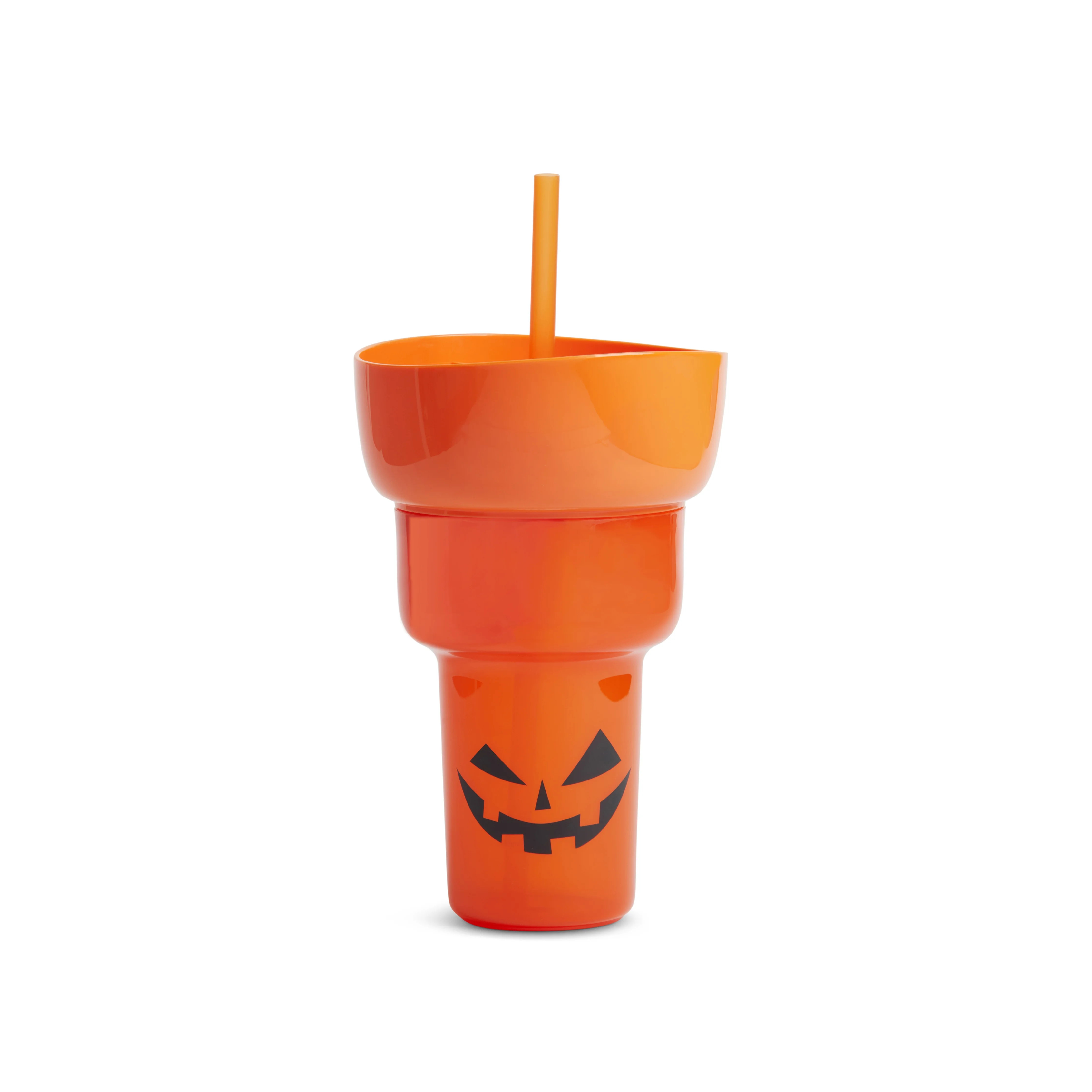 Mainstays 24 Fluid Ounce Stadium Tumbler with Straw, Orange Pumpkin | Walmart (US)