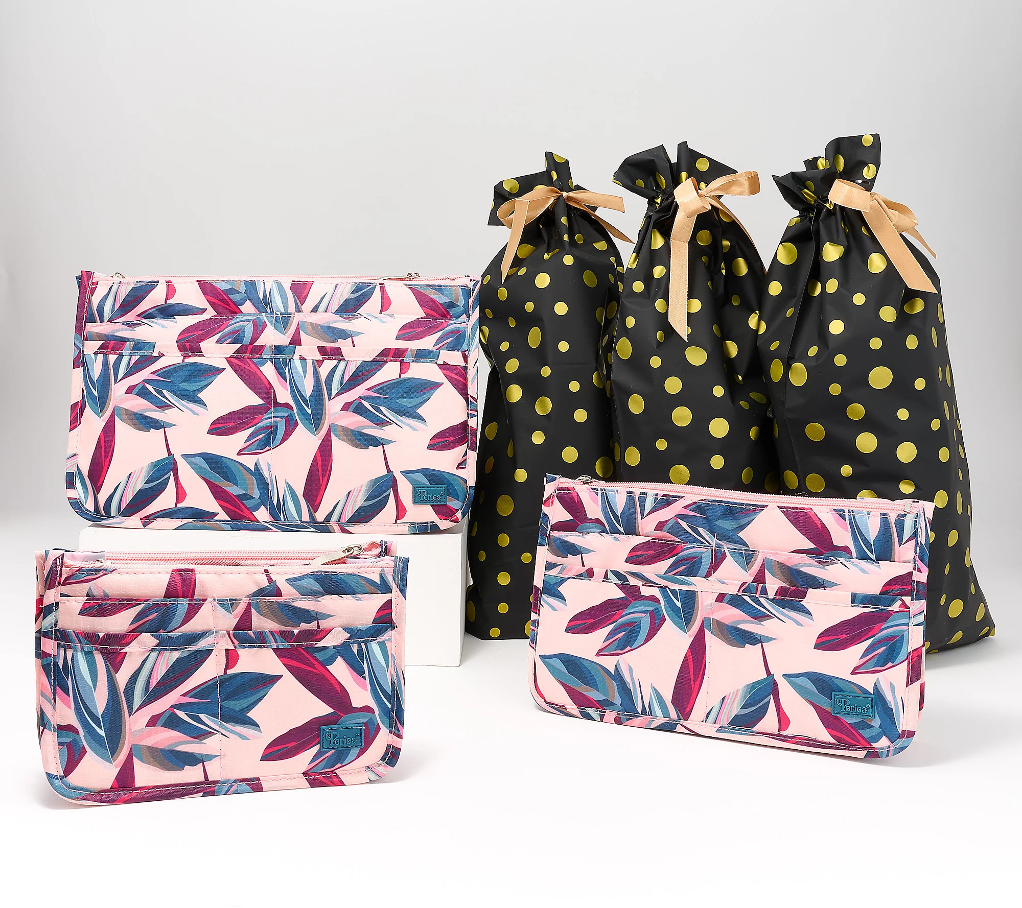 As Is Periea Set of 3 Purse Organizers with Gift Bags | QVC