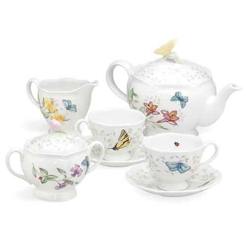 Lenox Butterfly Meadow 8-Piece Tea Set, Service for 2, White | Amazon (US)