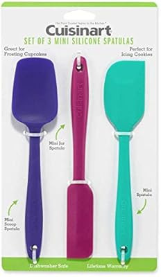 Cuisinart Mini Silicone Spatulas, Set of 3: Purple Scoop Spatula, Blue Jar Spatula, Green Pointed... | Amazon (US)
