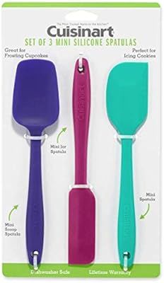 Cuisinart Mini Silicone Spatulas, Set of 3: Purple Scoop Spatula, Blue Jar Spatula, Green Pointed... | Amazon (US)
