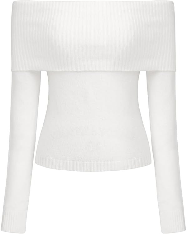 CIDER Women’s Off Shoulder Knitted Long Sleeve Tops Fall Pullover Sweater | Amazon (US)