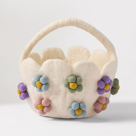 Flower Felt Basket, Multi | West Elm (US)