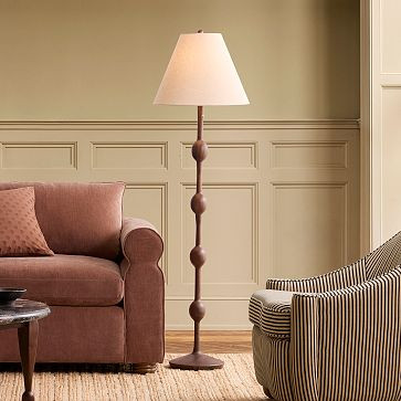 Pierce & Ward Ribbed Wood Floor Lamp (58") | West Elm (US)