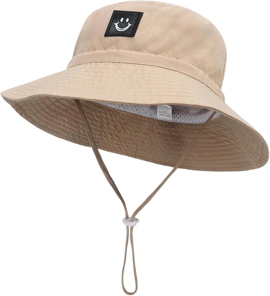 Baby Sun Hat Smile Face Beach Hat Toddler Bucket Hat for Baby Boys and Girls, UPF 50+ Toddler Kid... | Amazon (US)