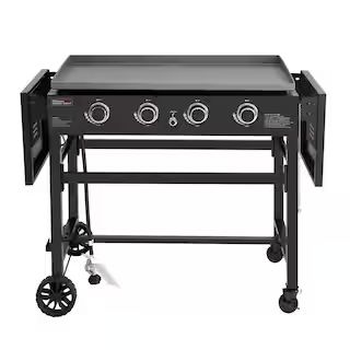 Royal Gourmet 4-Burner Propane Gas Grill in Black with Griddle Top GB4000 - The Home Depot | The Home Depot