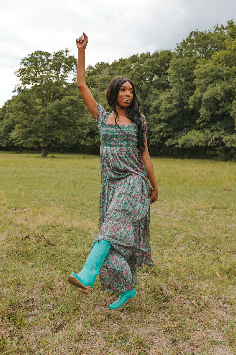 BuddyLove | Hattie Smocked Maxi Dress | Sycamore | BuddyLove