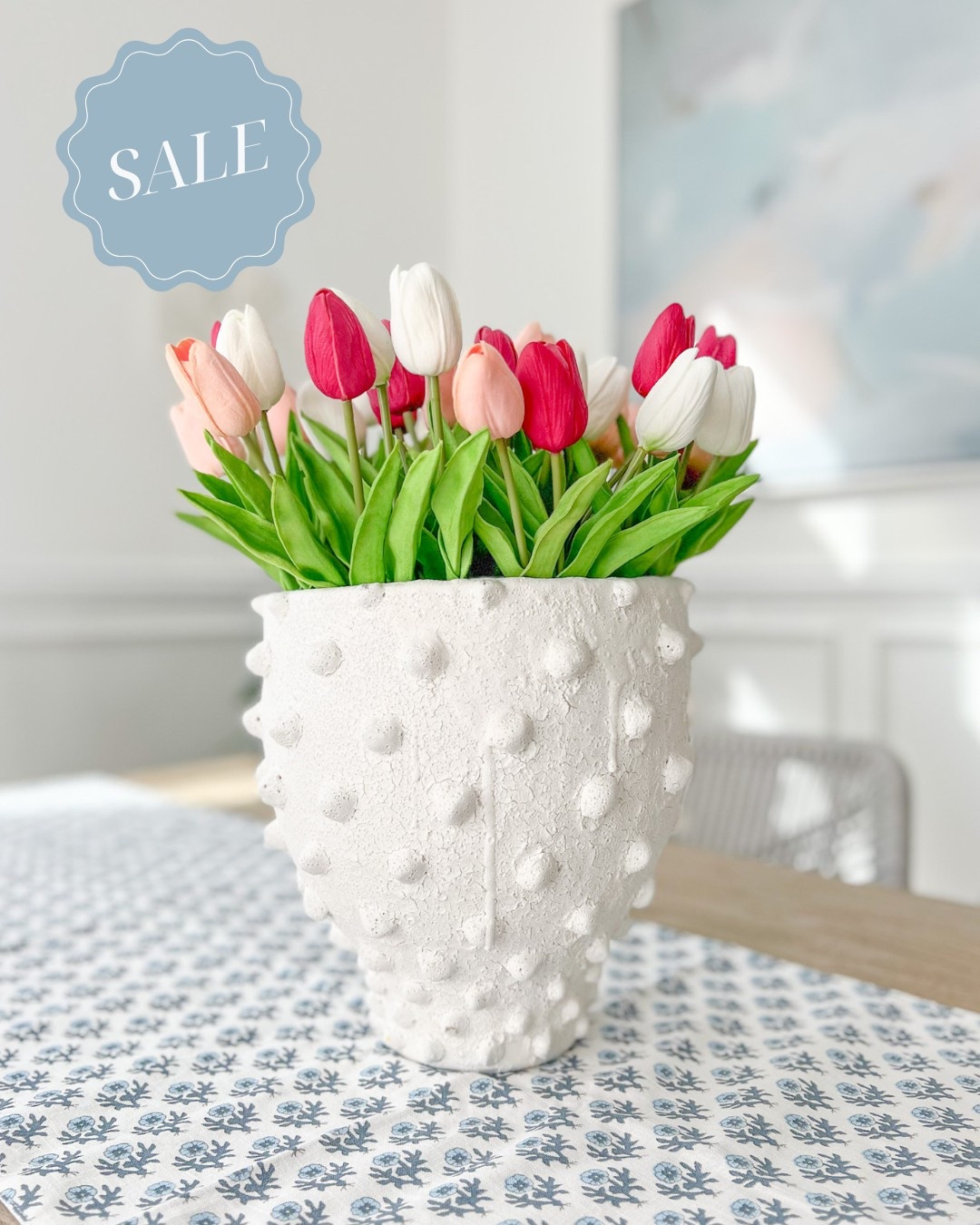 One of my most-used vases is included in Wayfair’s WAY DAY sale, which ends today! Makes a great decor piece for a dining table, console table, dresser or coffee table! My table runner is on sale as well!
-
coastal home decor, spring decor, summer decor, amazon tulips, amazon flowers, faux flowers, dining table decor, dining table centerpieces, dining room decor, wall decor, white vases, coastal style, beach house decor, dining table, mothers day gift ideas

#LTKSaleAlert #LTKHome #LTKFindsUnder100