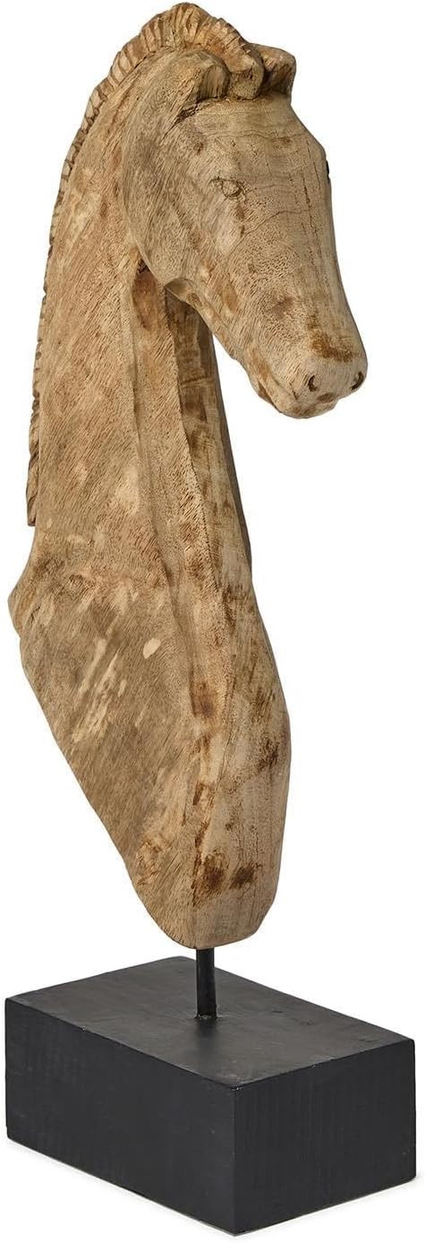 Two's Company Equines Sculpture on Black Stand, 19.5-Inch, Wood, Natural | Amazon (US)