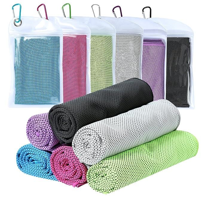 Cooling Towel [6 Pack] Microfiber Towel Fast Drying - Super Absorbent - Ultra Compact Cooling Tow... | Amazon (US)