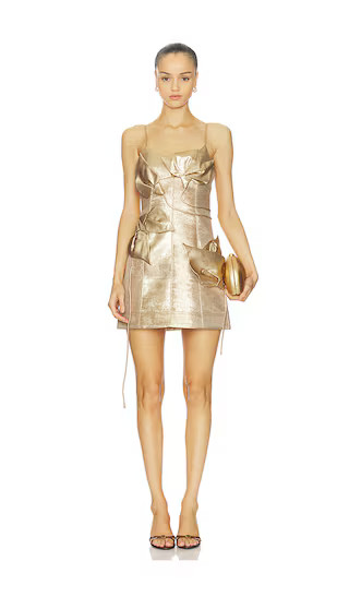 Hillsome Mini Dress in Gold | Revolve Clothing (Global)