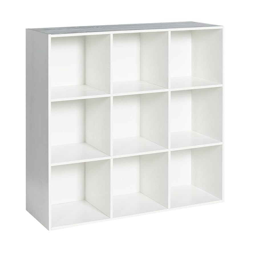 Wooden 9-Cube Storage Organizer with Closed Back Panel, 11in Cube Shelf Opening, Bookshelf, Displ... | Amazon (US)
