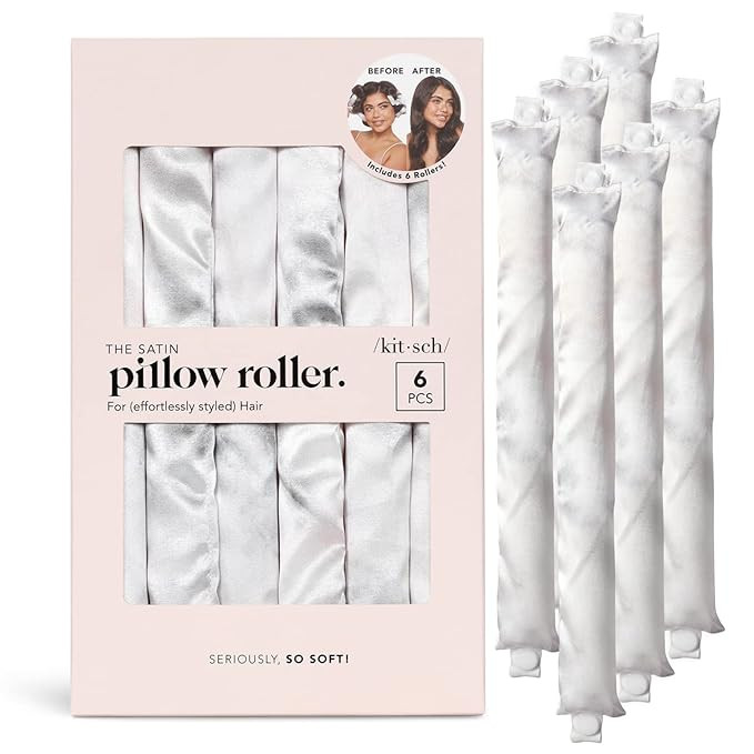 Kitsch Satin Pillow Soft Rollers for Hair during Sleep for All Hair Types | Softer than Silk Roll... | Amazon (US)