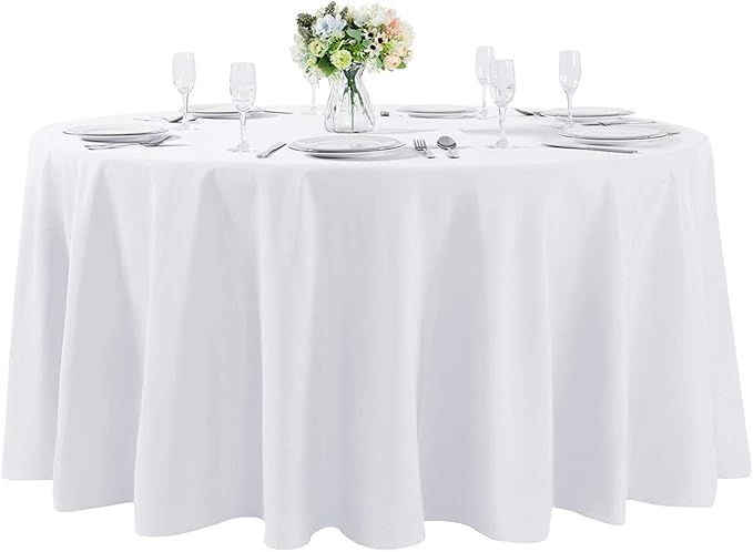 108 inch Round Tablecloth Washable Polyester Table Cloth Decorative Table Cover for Wedding Party... | Amazon (US)