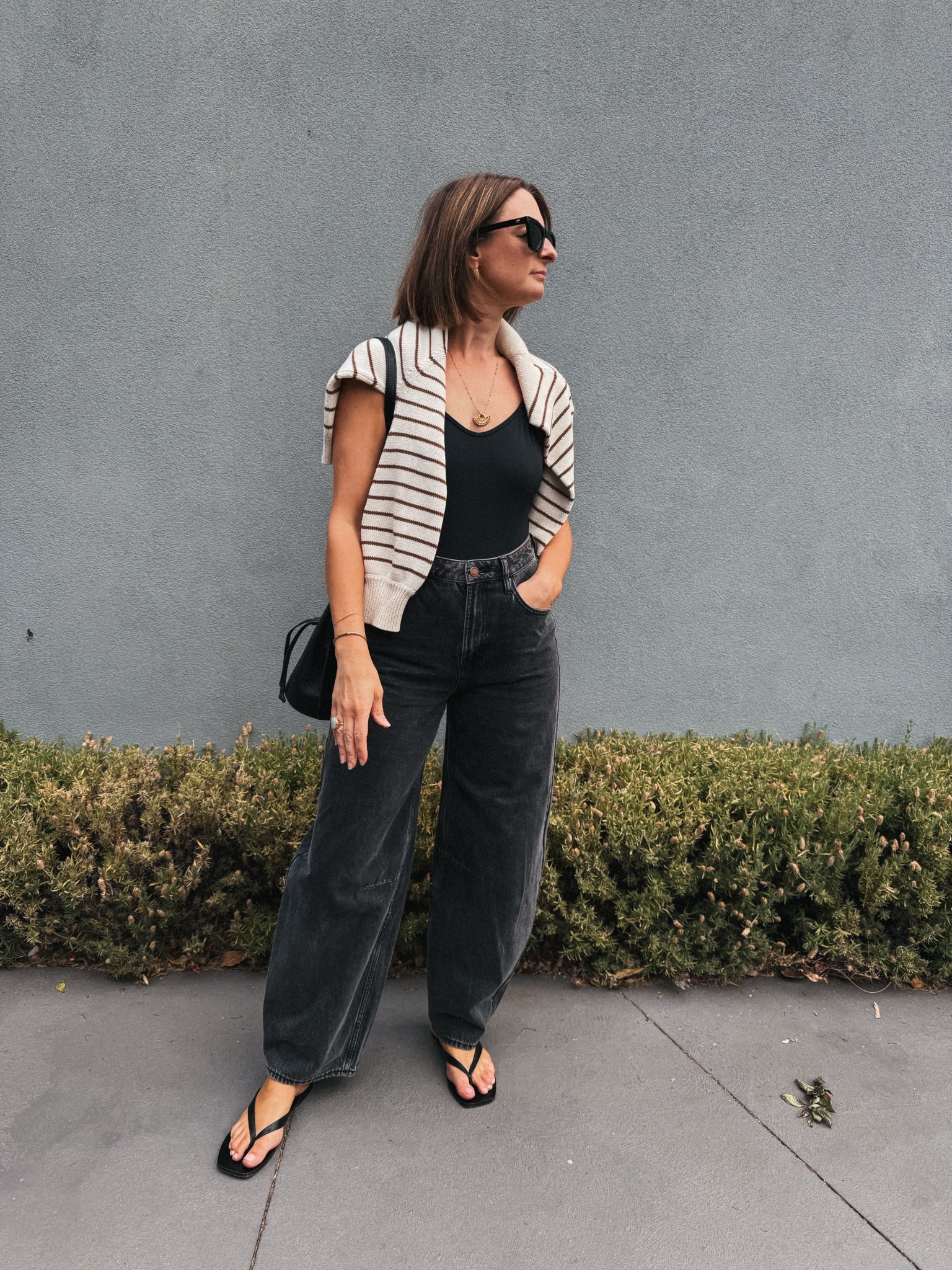 Bodysuit / swimsuit. Assembly Label. Sized up one size to a 10
Jeans - Assembly Label. Wearing my usual size 26
Sandals - A Emery. Tts 
Sweater - Sezane. Wearing a small  

#LTKaustralia #LTKsummer #LTKdatenight