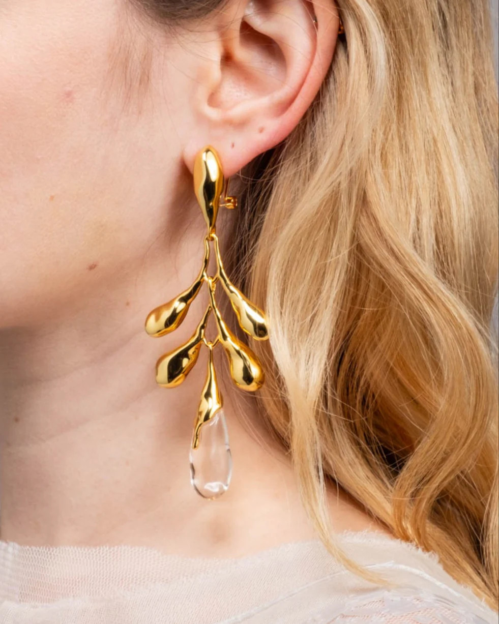 Clear Liquid Lucite Sapling Earrings | Clear Sapling Earrings | Alexis Bittar
