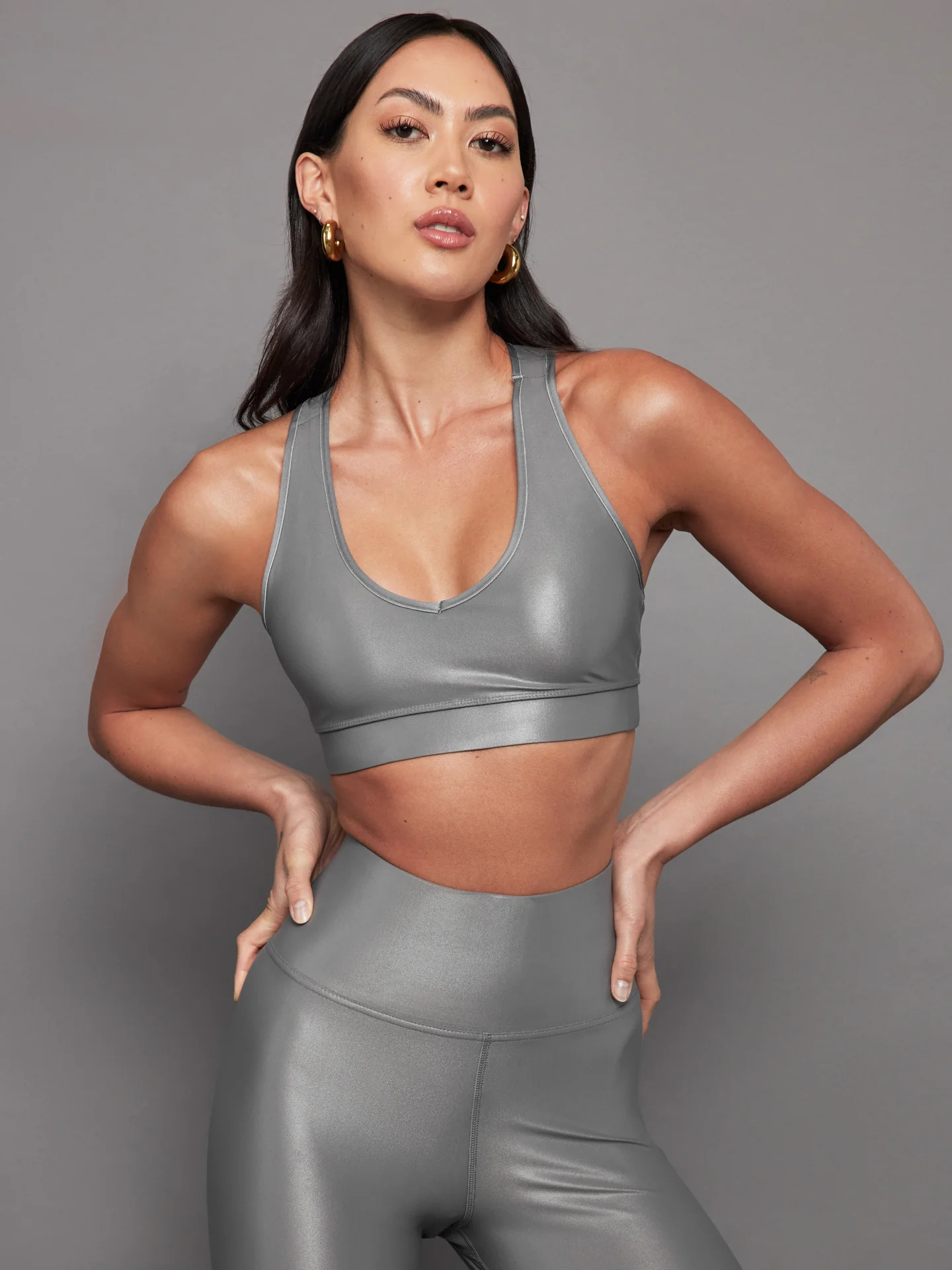 Action Bra 2.0 in Takara Shine - Steel Grey | Carbon38
