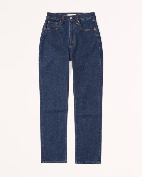 Women's Curve Love Ultra High Rise Ankle Straight Jean | Women's Bottoms | Abercrombie.com | Abercrombie & Fitch (US)