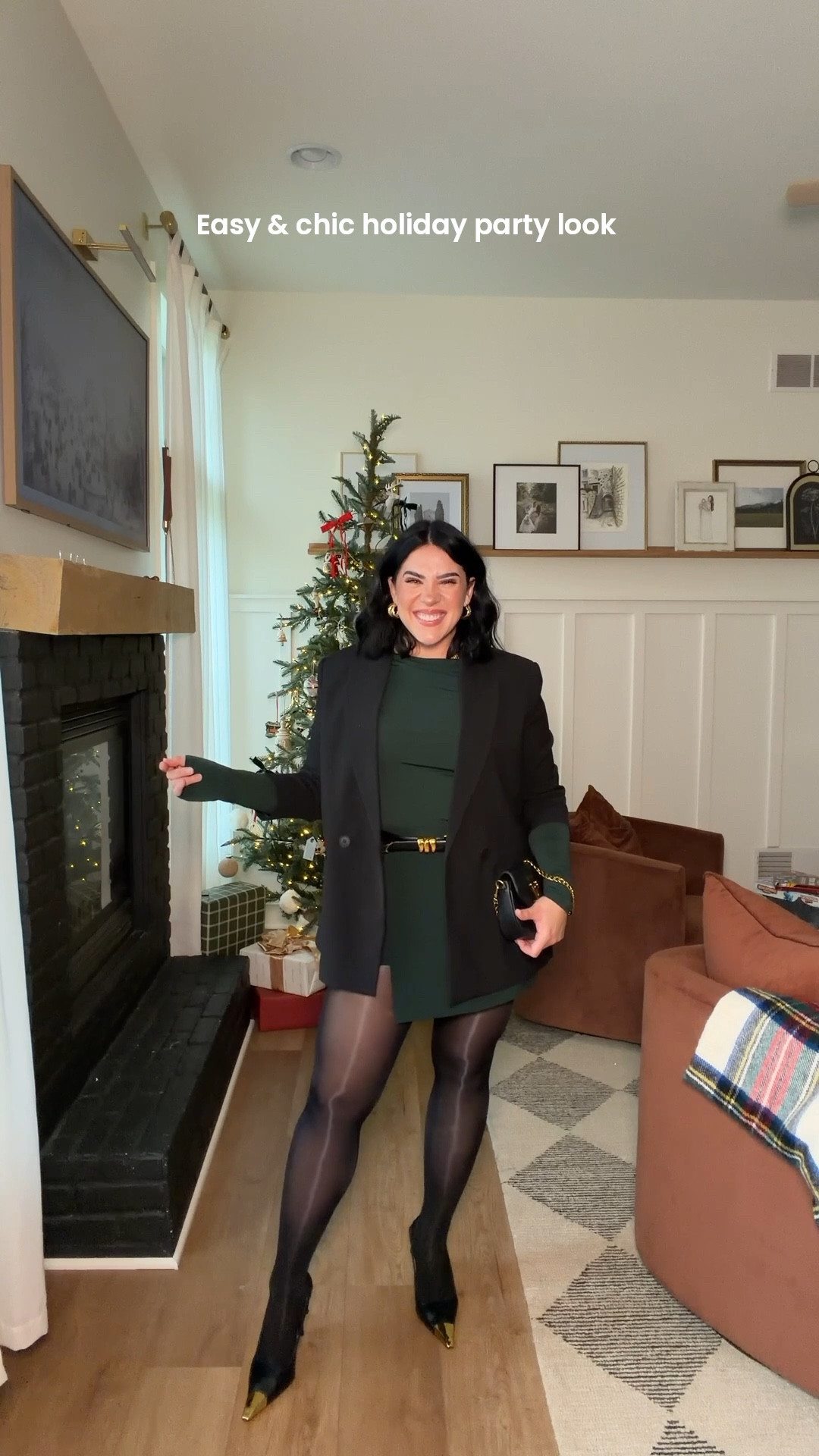 I’m actually obsessed with this outfit. The skort is everything! I would do a size 10/L! This is a perfectly chic and edgy holiday party outfit. Midsize winter outfit. 

#LTKHoliday #LTKSeasonal #LTKMidsize