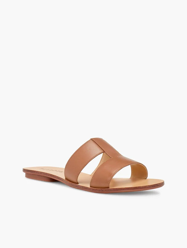 Hannah Vachetta Leather Slides | Talbots