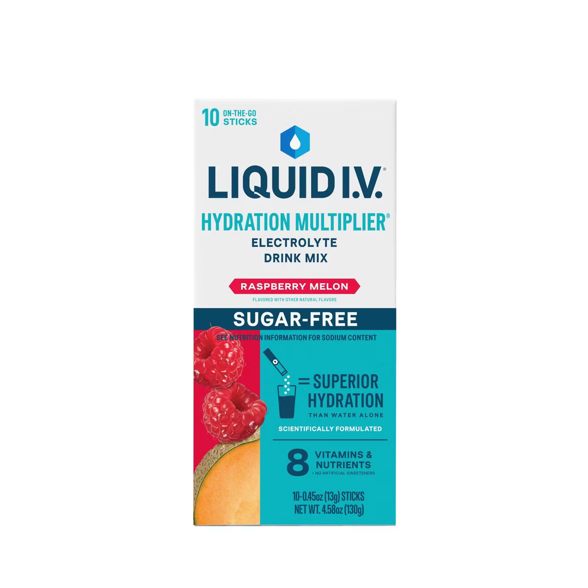 Liquid I.V. Sugar Free Hydration Multiplier Vegan Powder Electrolyte Supplements - Melon Raspberr... | Target