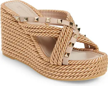 Valentino Rockstud Torchon Espadrille Wedge Sandal (Women) | Nordstrom