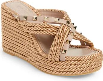 Valentino Rockstud Torchon Espadrille Wedge Sandal (Women) | Nordstrom