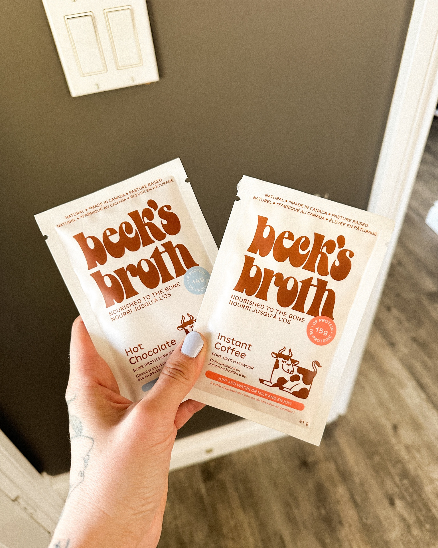 new bone-broth infused coffee and hot chocolate I’ve been trying out and loving!