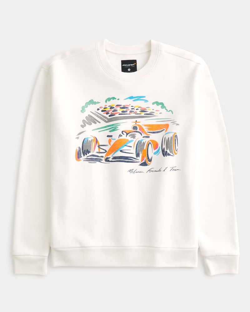 Men's Relaxed McLaren Graphic Crew Sweatshirt | Men's Sleepwear & Loungewear | HollisterCo.com | Hollister (US)