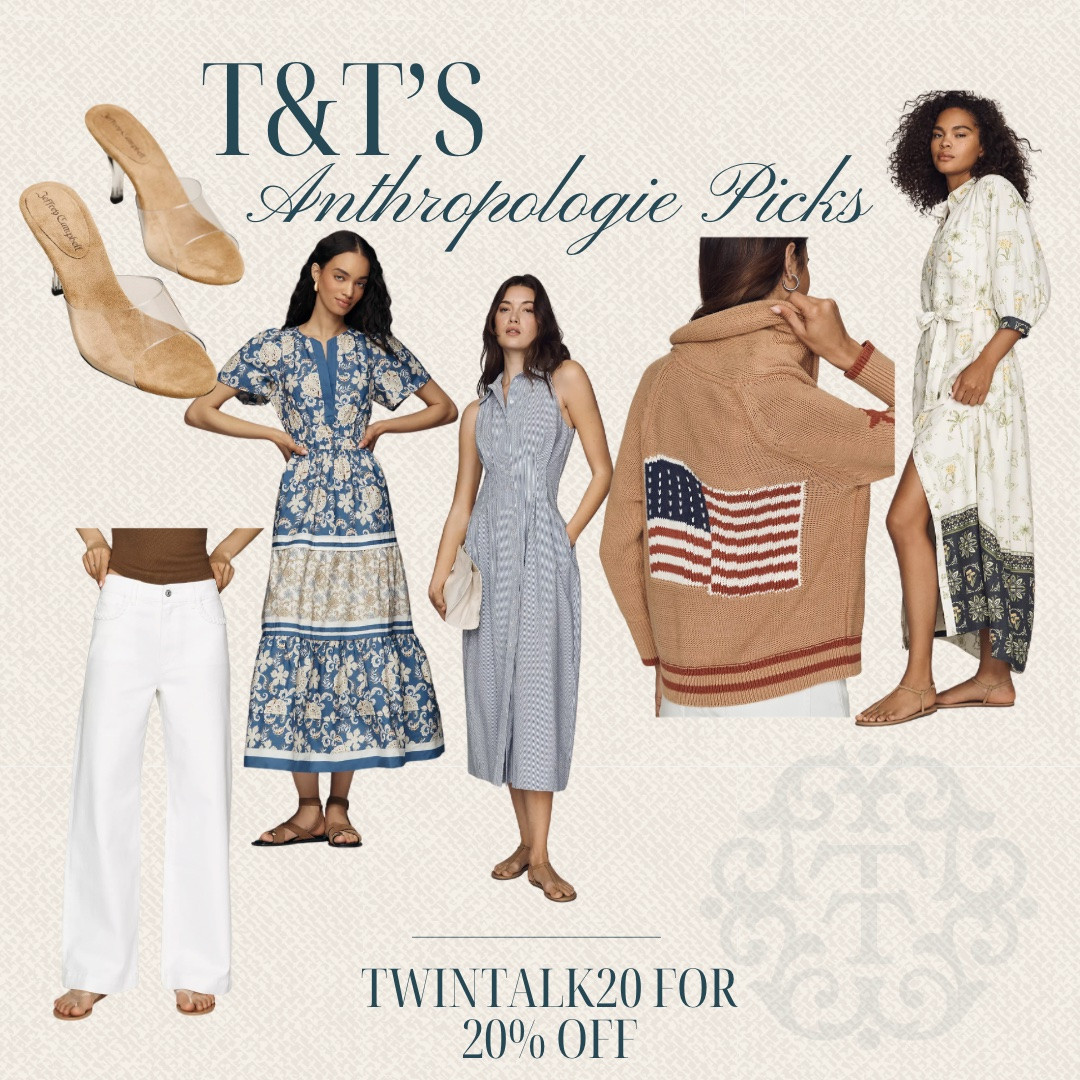 Now is the time to try out some of our top viral styles with our code TWINTALK20. We love our PAIGE jeans, Somerset dresses, chunky cardigans, clear heels, and espadrilles! m

#LTKSaleAlert