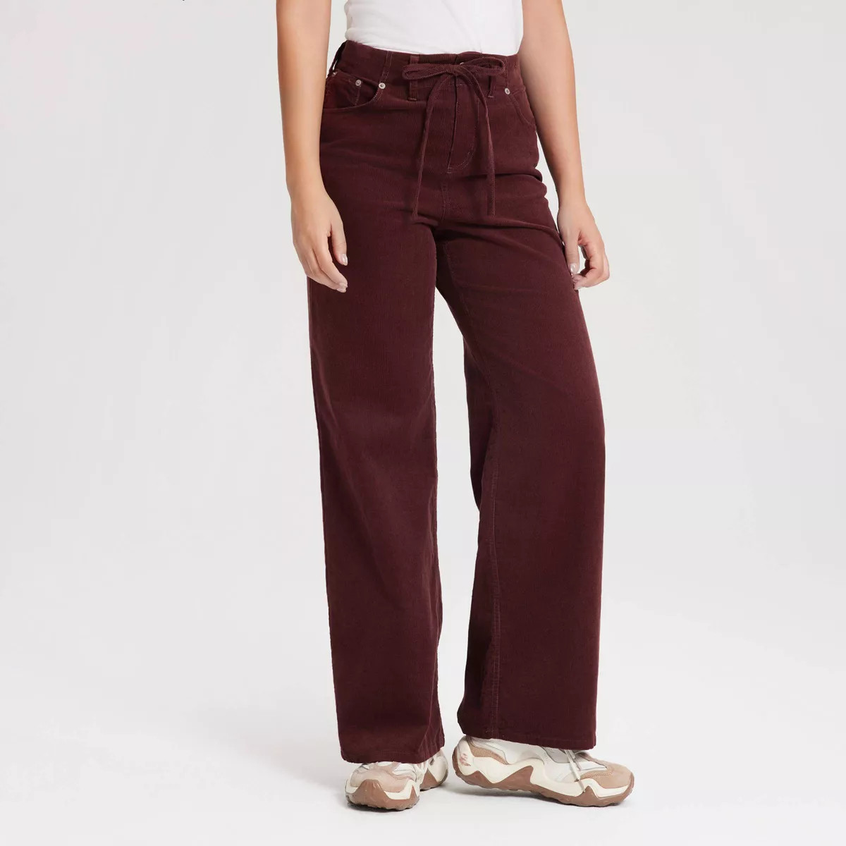 Women's Mid-Rise Straight Leg Corduroy Pull-On Pants - Universal Thread™ Wine Red XXL | Target