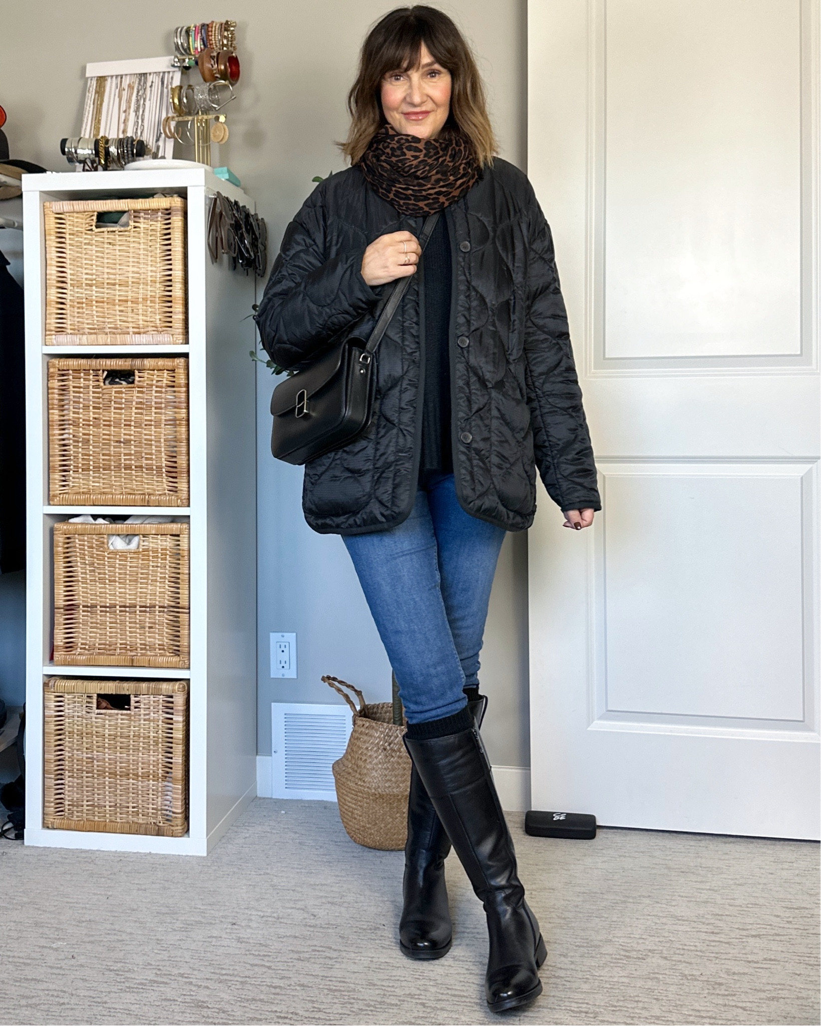 An outfit with my new riding boots! I love the classic style, they are waterproof, have decent tread, a thin lining and fit tts.
Only available in Canada but I linked similar from the same brand available in the US.
Sweater is super cozy and oversized, I’m wearing a M, I had S but the sleeves were short on me (I have long arms). Tons of colors available.
Scarf and bag also linked.
Jeans and jacket are old but I linked similar.
I got my leg warmers at The Shoe Company but didn’t see them on their website, linked similar that are available online.

#LTKShoeCrush #LTKItBag #LTKStyleTip