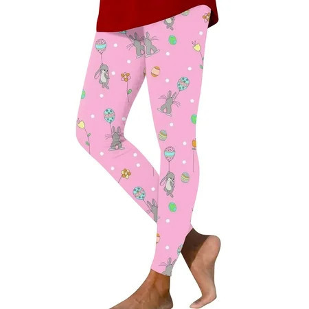 YDKZYMD Easter Leggings for Women Plus Size Soft Workout Gym Tights Novetly Eggs Bunny Yoga Pants Rabbit Print Holiday Leggings Hot Pink 3XL | Walmart (US)