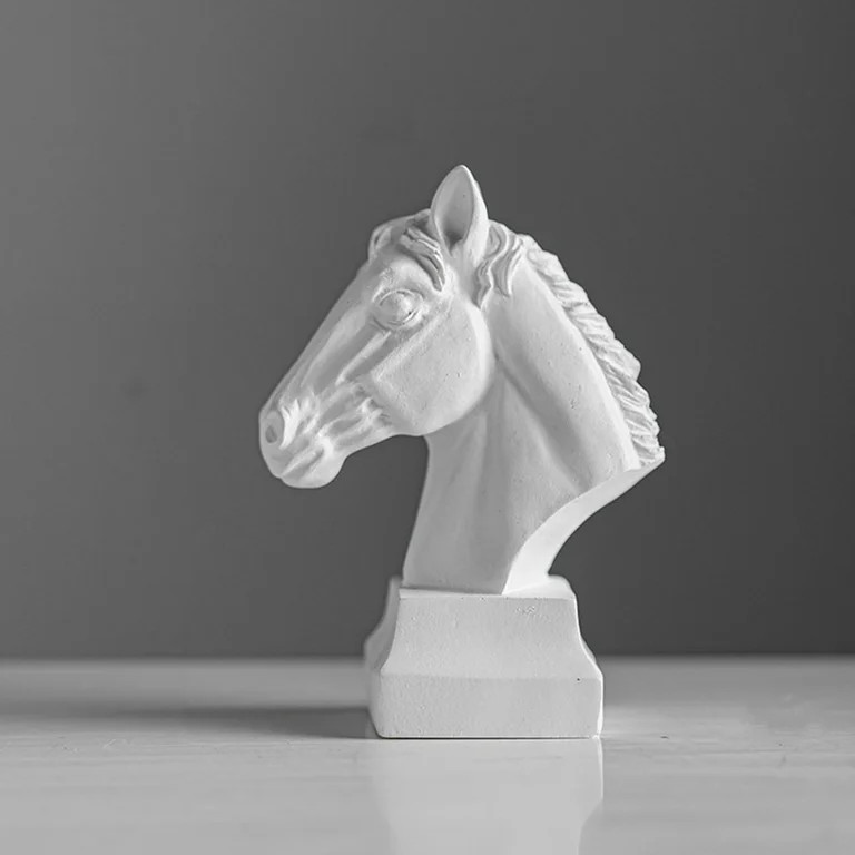 Horse Head Statue, Horse Decoration, Resin Animal Figurine Artwork Sculpture for Tablep Bedroom B... | Walmart (US)