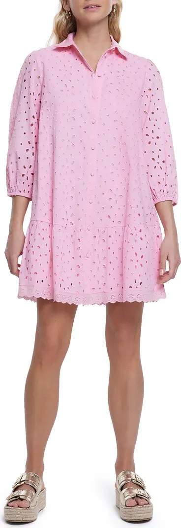 Penny Puff Sleeve Cotton Eyelet Shirtdress | Nordstrom
