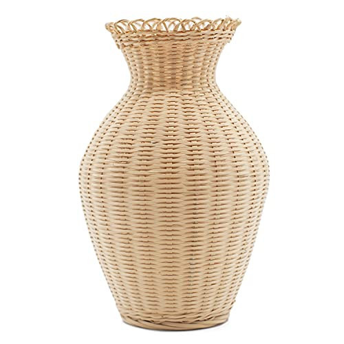 Hand Woven Vase Flower Basket Vase Rustic Country Bamboo Vase French Vintage Vases Floral Vase Organizer Baskets Plant Pot Can Home Office Decorative Holder Flower Shop Wedding Ornament 7" High | Amazon (US)