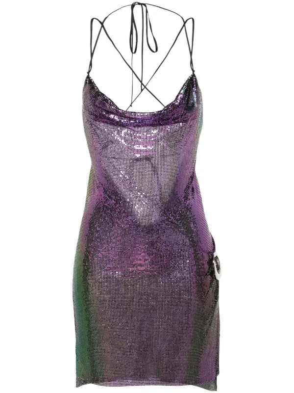 MANURI Tropicana Chainmail Minidress | Purple | FARFETCH RO | Farfetch Global