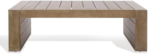 SAFAVIEH Couture Outdoor Collection Santiago Natural Solid Wood Coffee Table | Amazon (US)